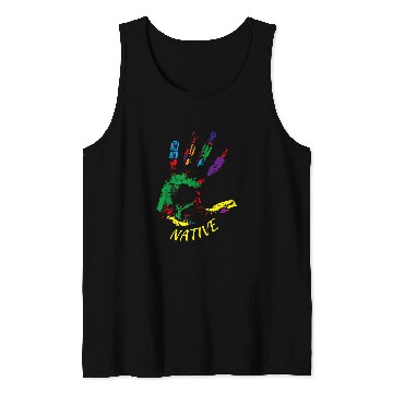Discover Handprint Native American Indigenous Tribe Illustration Tank Tops