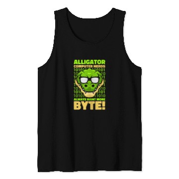 Discover Funny Alligator Lover and Computer Nerd Crocodile Tank Tops