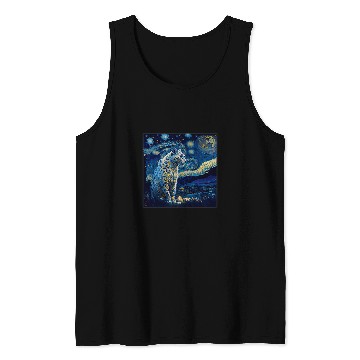 Discover Leopard Gift Surrealism Starry Night Snow Leopard 69 Tank Tops