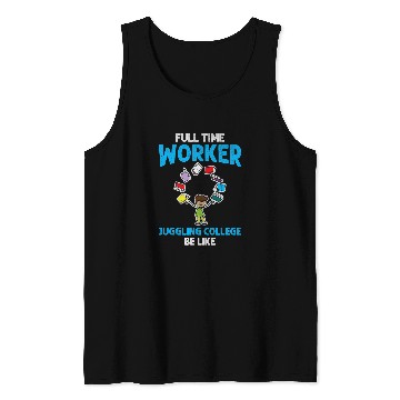 Discover Reading Book Full Time Worker Juggling College Be Like Books Student Reader Tank Tops