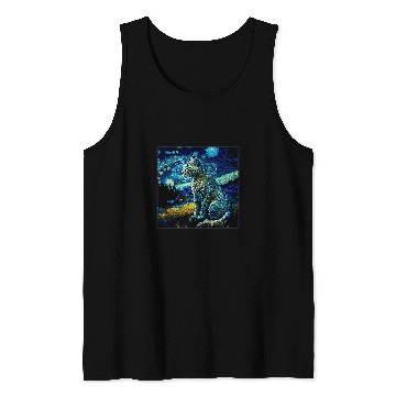 Discover Leopard Gift Surrealism Starry Night Snow Leopard Tank Tops