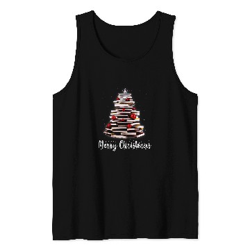 Discover Reading Book Merry Christmas Tree Love Reading Books Librarian Nerd Reader Tank Tops