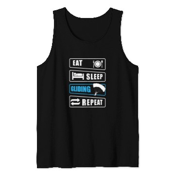 Discover Skydiving Gift Eat Sleep Gliding Repeat Paragliding Parachute Paraglider 2 Tank Tops