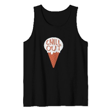 Discover Chill Out Ice Cream Lettering Illustration Tank Tops