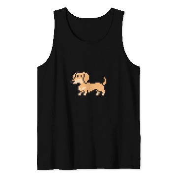Discover Dachshund 8 Bit Pixel Art Cream Tank Tops
