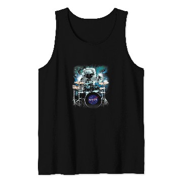 Discover Drums Drummer NASA Space Drum Playing Astronaut Drums Tank Tops