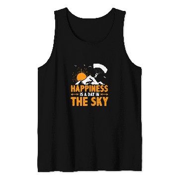 Discover Skydiving Gift Happiness Is A Day In The Sky Paragliding Paraglider Skydive Tank Tops