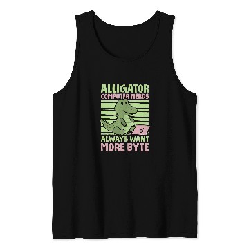 Discover Funny Alligator Lover and Computer Nerd Crocodile 1 Tank Tops