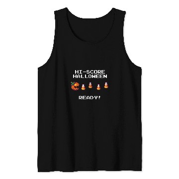 Discover Funny Halloween Pumpkin Candy Corn Retro Pixel Art Tank Tops