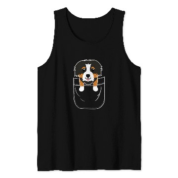 Discover Cute Bernedoodle Dog in Pocket Tank Tops