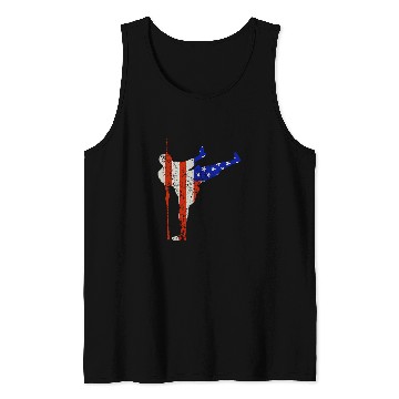 Discover Funny Kung Fu 4th of July Cool American Flag Kung Fu Tank Tops