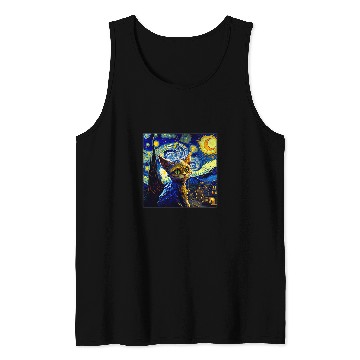 Discover Surrealism Starry Night Gremlin Tank Tops
