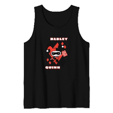 Discover DC Comics Harley Quinn Chibi Diamond Portrait Logo Tank Tops