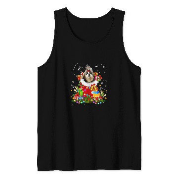 Discover Shih Tzu Christmas Tree Lights Pajamas xmass Matching Tank Tops