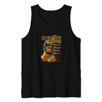 Discover Leopard Afro Woman Juneteenth Celebrating 1865 Black Queen Tank Tops