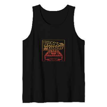 Discover Back To The Future DeLorean Gradient Line Art Tank Tops
