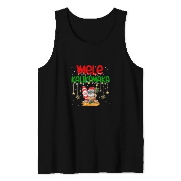 Discover Surf Life Mele Kalikimaka Hawaiian Christmas Santa Surfing Costume Tank Tops