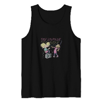 Discover Hey Arnold Arnold Gerald Jamming Distressed Portrait Tank Tops