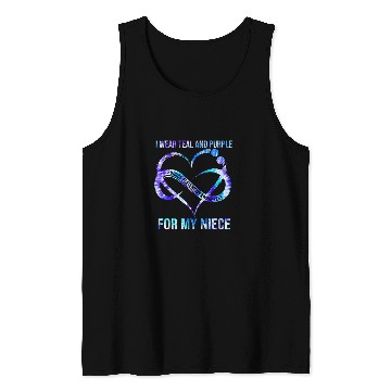 Discover I Wear Teal Purple For Niece suicides Prevention Awareness Tank Tops