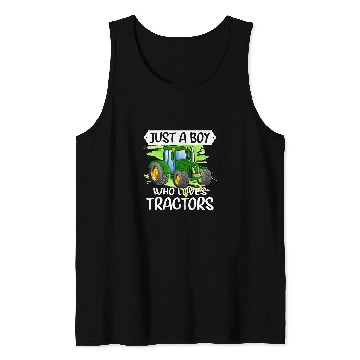Discover Tractor driving Just a Boy who loves Tractors Harvest Farming Barn Cattle 4 Tank Tops