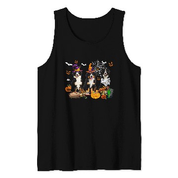 Discover Three Bernese Mountain Dogs Mummy Witch Scary Pumpkins Kids Tank Tops