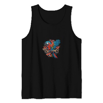 Discover Surrealism Japanese Painting Macaw Tank Tops
