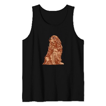 Discover Sitting Dog Ruby Cavalier King Charles Spaniel Tank Tops