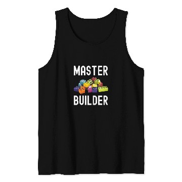 Discover Brick Builder Funny Blocks Master Builder 6 Tank Tops