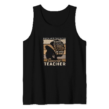 Discover Black Elementary Teacher Womens Elementary School Educator Tank Tops