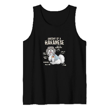 Discover Dog Havanese Anatomy of A Havanese Dog Owner Puppy Funny Cute 3 Tank Tops