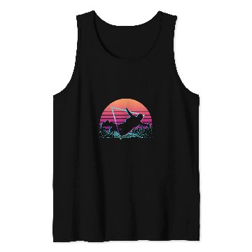 Discover Skydiving Gift Skydiver Vaporwave Aesthetic Retro Tank Tops