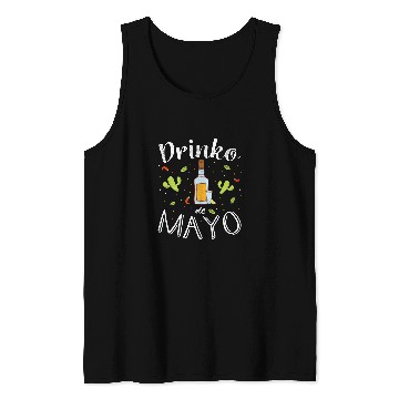 Discover Cinco de Drinko de Mayo Tequila Bottle Illustration Tank Tops
