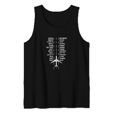 Discover Phonetics Alphabet Plane Aviation Pilot Airplane Tank Tops