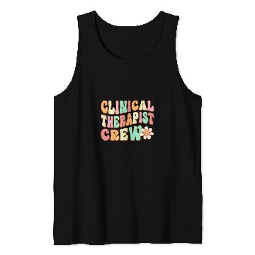 Discover Clinical Therapist Crew Retro Groovy Psychologist Vibes Tank Tops