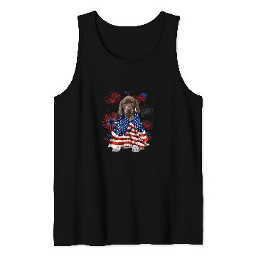 Discover Dog German Shorthaired Pointer Dog American USA Flag 4th of July Tank Tops