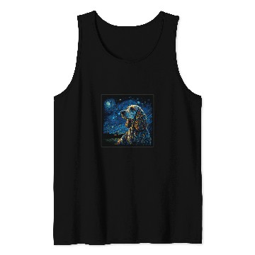 Discover Dog Cocker Spaniel Surrealism Starry Night English Cocker Spaniel dog Tank Tops