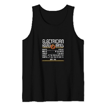 Discover Funny Electrician Lineman Fun Hourly Rate for Men Him dad Tank Tops