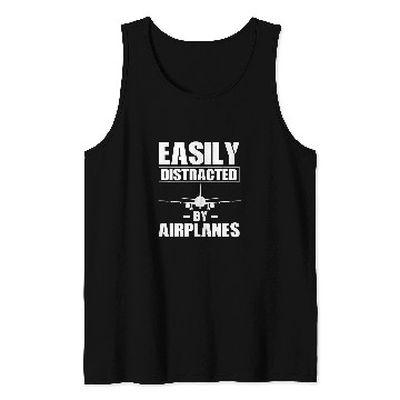 Discover Easily Distracted By Airplanes Airline Pilot Tank Tops
