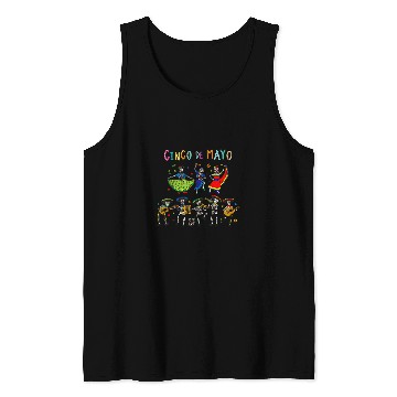 Discover Skeletons Skulls Funny Skeletons Guitar Cinco De Mayo Mexican Fiesta 5 De Mayo Skull Tank Tops
