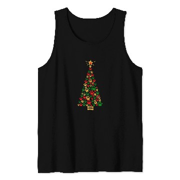 Discover Dog Lovers Cute and Funny Dog Paws Prints Tree Christmas Tank Tops