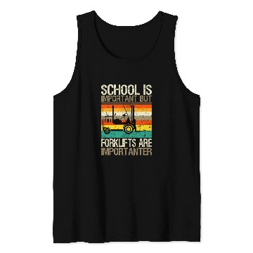 Discover Forklift Operator School Retro vintages Material Handler 2 Tank Tops