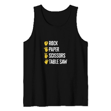 Discover Rock Paper Scissors Table Saw Funny Woodworker Carpenter Tank Tops