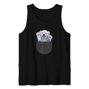 Discover Funny Bear Cute Polar Bear Waving from Pocket Cute Bears Tank Tops