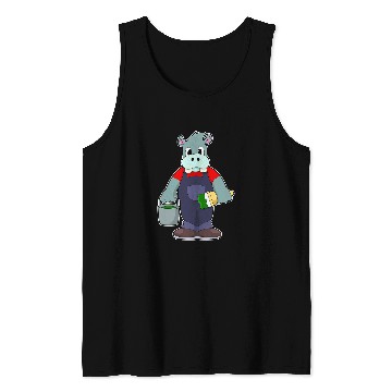 Discover Hippo Painter Paint brush Painting Tank Tops