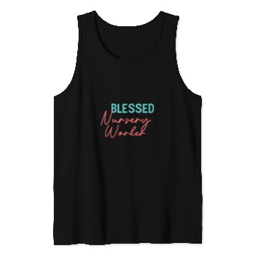 Discover Blessed nursesry Worker Christian Tank Tops