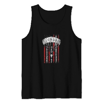 Discover Skydiving Gift Skydiver Silhouette Skydiving American Flag Skydiver Tank Tops