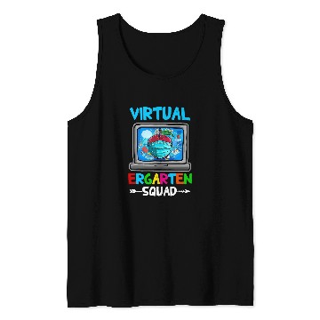 Discover Virtual Ergarten Squad Teacher Student Back to School Tank Tops