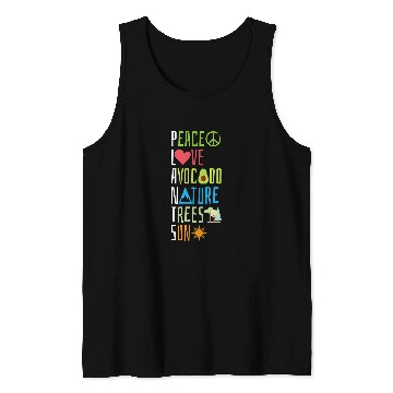 Discover Gardening Plant Peace Love Avocado Nature Trees Sun Tank Tops