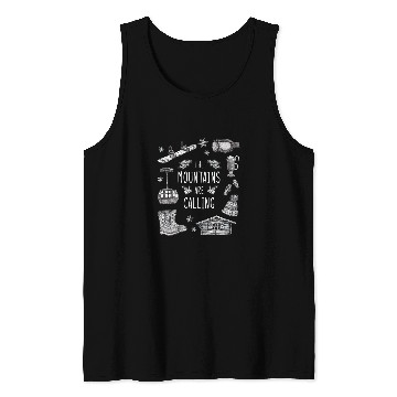Discover Skiing Ski The Mountains Are Calling Snowboarding Tank Tops