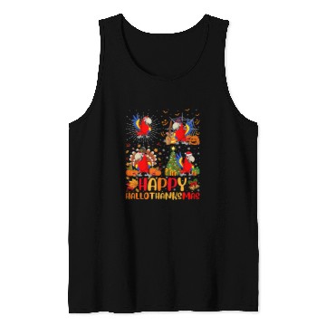Discover Halloween Thanksgiving Christmas Parrot Bird Hallothanksmas Tank Tops